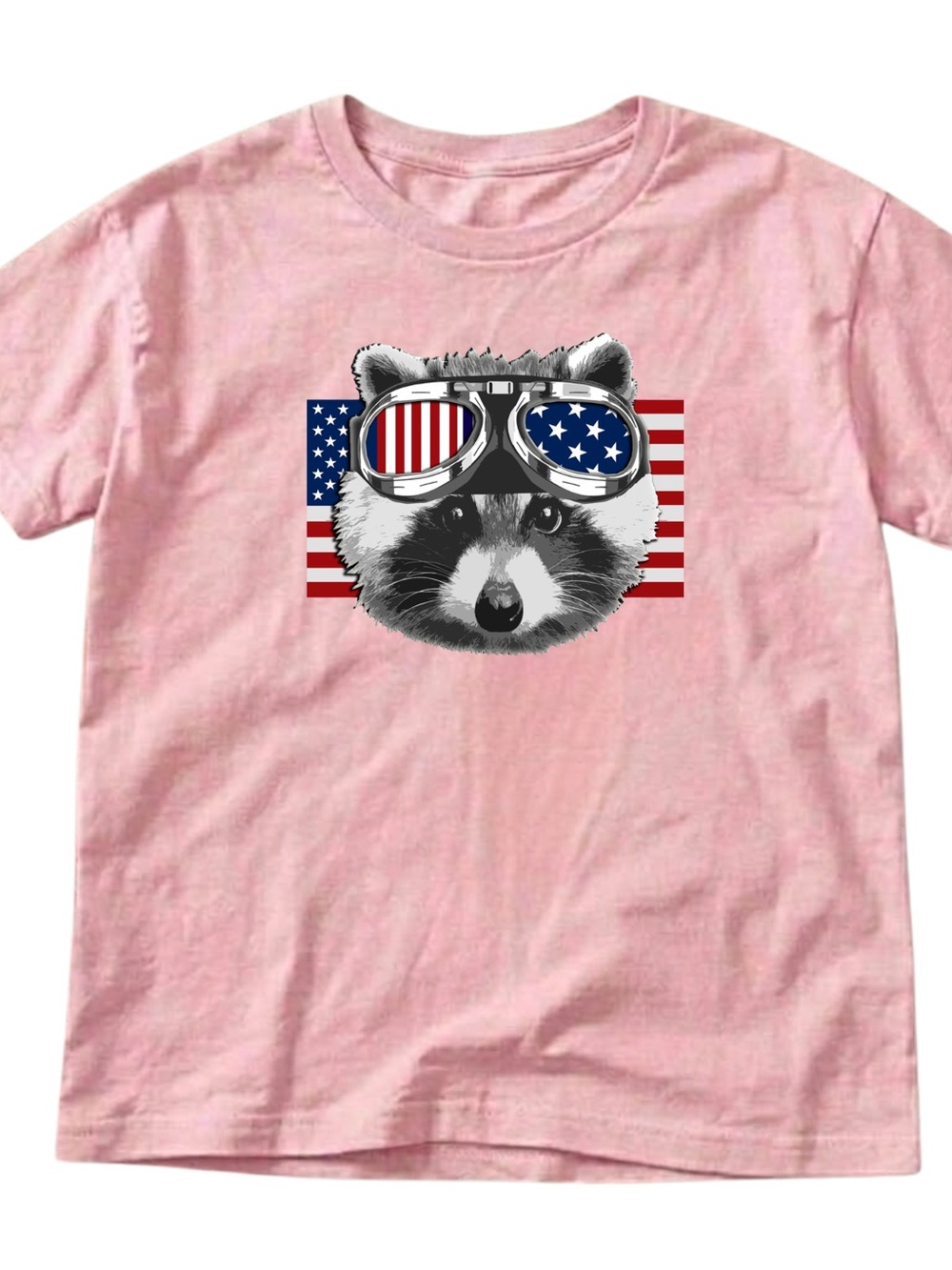 Gildan Pink Raccoon Graphic Tee